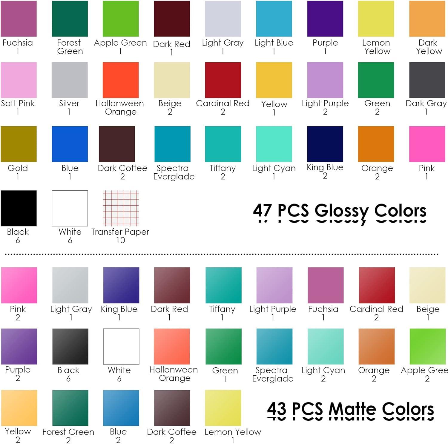 imageHTVRONT Permanent Vinyl for Cutting Machine  80 Pack Permanent Adhesive Vinyl Sheets 45 Assorted Colors Permanent Bundle Silhouette Cameo Cutters Signs Scrapbooking CraftMulticolored1