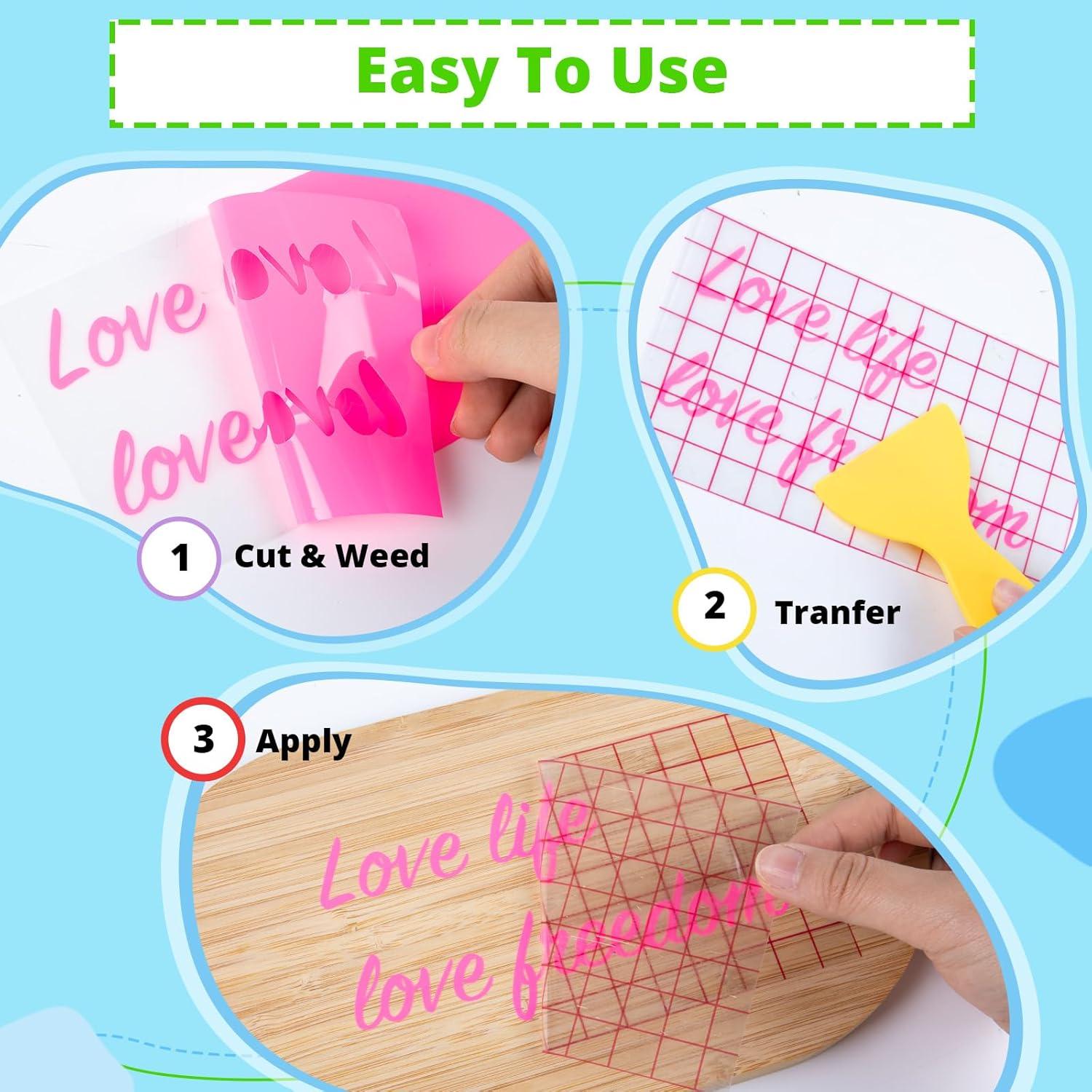 imageHTVRONT Permanent Vinyl for Cutting Machine  80 Pack Permanent Adhesive Vinyl Sheets 45 Assorted Colors Permanent Bundle Silhouette Cameo Cutters Signs Scrapbooking CraftMulticolored3