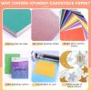 image40 Sheets 300GSM HTVRONT Glitter Cardstock Paper  13 Colors Glitter Card Stock 110lb Cover A4 Thick Glitter Cards for Craft Birthday Scrapbook Wedding Sparkly Paper Card MakingMulticolored mix glitter