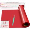 imageHTVRONT 12quot x 15FT White HTV Heat Transfer Vinyl for Shirts ampamp 12quot x 15FT Red HTV Heat Transfer Vinyl  Easy to Cut ampamp Weed for Heat Vinyl Design