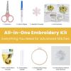 imageHTVRONT 3D Embroidery Kit for Beginners Sunflower Embroidery Kits with StepbyStep Video Tutorials 3D Art Finished with 5 Stitches Beginner Embroidery Kit for Adults for Denim Jackets Home DecorSunflower Patterns