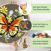 imageHTVRONT 3D Embroidery Kit for Beginners Sunflower Embroidery Kits with StepbyStep Video Tutorials 3D Art Finished with 5 Stitches Beginner Embroidery Kit for Adults for Denim Jackets Home DecorButterfly Patterns