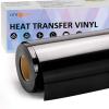 imageHTVRONT 3D Puff Vinyl Heat Transfer  12quot x 10FT Black Puffy Vinyl HTV Roll Compatible with Cricut ampamp CameoBlack