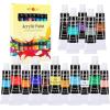 imageHTVRONT Acrylic Paint Set Painting Kit for Kids 16 Colors 12ml 041 oz Vibrant Rich of NonToxic Acrylic Paint for Table Easel Paints Gifts for Beginners Rock Paint Kit Crafts Supplies
