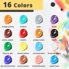 imageHTVRONT Acrylic Paint Set Painting Kit for Kids 16 Colors 12ml 041 oz Vibrant Rich of NonToxic Acrylic Paint for Table Easel Paints Gifts for Beginners Rock Paint Kit Crafts Supplies