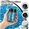imageHTVRONT Black Glitter for Crafts  100g Chunky Glitter for Resin 353oz Holographic Glitter for Nail Tumbler Cosmetic Festival100g Blue