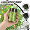 imageHTVRONT Black Glitter for Crafts  100g Chunky Glitter for Resin 353oz Holographic Glitter for Nail Tumbler Cosmetic Festival100g Light Green