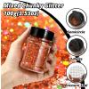 imageHTVRONT Black Glitter for Crafts  100g Chunky Glitter for Resin 353oz Holographic Glitter for Nail Tumbler Cosmetic Festival100g Orange