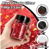 imageHTVRONT Black Glitter for Crafts  100g Chunky Glitter for Resin 353oz Holographic Glitter for Nail Tumbler Cosmetic Festival100g Red