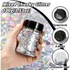 imageHTVRONT Black Glitter for Crafts  100g Chunky Glitter for Resin 353oz Holographic Glitter for Nail Tumbler Cosmetic Festival100g Silver