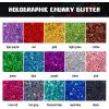 imageHTVRONT Black Glitter for Crafts  100g Chunky Glitter for Resin 353oz Holographic Glitter for Nail Tumbler Cosmetic FestivalAChunky Glitter set
