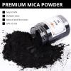 imageHTVRONT Black Mica Powder for Resin  176 oz50g Black Mica Pigment Powder Natural Mica Powder for Soap Making Resin Candle Making Bath BombBlack50g