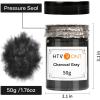 imageHTVRONT Black Mica Powder for Resin  176 oz50g Black Mica Pigment Powder Natural Mica Powder for Soap Making Resin Candle Making Bath BombCharcoal Gray 50g