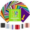 imageHTVRONT Black ampamp White Permanent Vinyl for Cutting Machine  14 Pack 12quot X 12quot Glossy Adhesive Vinyl Permanent Vinyl Sheets for Craft Projects Permanent Adhesive Vinyl Silhouette CameoMulticolored  70 Sheets