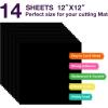 imageHTVRONT Black ampamp White Permanent Vinyl for Cutting Machine  14 Pack 12quot X 12quot Glossy Adhesive Vinyl Permanent Vinyl Sheets for Craft Projects Permanent Adhesive Vinyl Silhouette CameoMatte Black