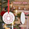 imageHTVRONT Ceramic Sublimation Ornament Blanks 12PCS  Christmas Ornament Blanks Ceramic Decorations  Baby Shower Decorations with Red Strings