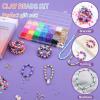 imageHTVRONT Clay Bead Bracelet Kit  6600 Clay Beads Kit 24 Colors Flat Clay Beads Bracelet Making Kit Polymer Clay Bead Bracelet Kit with Charms Clay Bead Set Jewelry Making Supplies