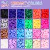 imageHTVRONT Clay Bead Bracelet Kit  6600 Clay Beads Kit 24 Colors Flat Clay Beads Bracelet Making Kit Polymer Clay Bead Bracelet Kit with Charms Clay Bead Set Jewelry Making Supplies