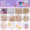 imageHTVRONT Clay Bead Bracelet Kit  6600 Clay Beads Kit 24 Colors Flat Clay Beads Bracelet Making Kit Polymer Clay Bead Bracelet Kit with Charms Clay Bead Set Jewelry Making Supplies