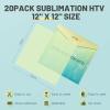 imageHTVRONT Clear HTV Vinyl for Sublimation 20 Pack 12quot X 12quot Matte Sublimation Vinyl for Cotton Fabric Wash Durable Clear Dye Sub HTV for LightColored T ShirtsGlossy