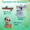 imageHTVRONT Crochet Kit for Beginners  Starter Crochet Kits with Video Tutorials Beginner Crochet Kit for Adults Kids Gift  Learn to Crochet Stuffed Animals Knitting Kit Penguin Family30 YarnSloth  Koala