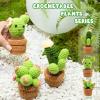 imageHTVRONT Crochet Kit for Beginners  Starter Crochet Kits with Video Tutorials Beginner Crochet Kit for Adults Kids Gift  Learn to Crochet Stuffed Animals Knitting Kit Penguin Family30 YarnSucculentA
