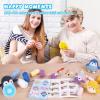 imageHTVRONT Crochet Kit for Beginners  Starter Crochet Kits with Video Tutorials Beginner Crochet Kit for Adults Kids Gift  Learn to Crochet Stuffed Animals Knitting Kit Penguin Family30 YarnPenguin
