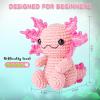 imageHTVRONT Crochet Kit for Beginners  Starter Crochet Kits with Video Tutorials Beginner Crochet Kit for Adults Kids Gift  Learn to Crochet Stuffed Animals Knitting Kit Penguin Family30 YarnAxolotl