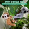 imageHTVRONT Crochet Kit for Beginners  Starter Crochet Kits with Video Tutorials Beginner Crochet Kit for Adults Kids Gift  Learn to Crochet Stuffed Animals Knitting Kit Penguin Family30 YarnSloth  Koala
