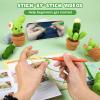 imageHTVRONT Crochet Kit for Beginners  Starter Crochet Kits with Video Tutorials Beginner Crochet Kit for Adults Kids Gift  Learn to Crochet Stuffed Animals Knitting Kit Penguin Family30 YarnSucculentA