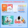 imageHTVRONT Crochet Kit for Beginners  Starter Crochet Kits with Video Tutorials Beginner Crochet Kit for Adults Kids Gift  Learn to Crochet Stuffed Animals Knitting Kit Penguin Family30 YarnBirthday Party