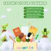 imageHTVRONT Crochet Kit for Beginners  Starter Crochet Kits with Video Tutorials Beginner Crochet Kit for Adults Kids Gift  Learn to Crochet Stuffed Animals Knitting Kit Penguin Family30 YarnSucculentA