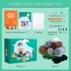 imageHTVRONT Crochet Kit for Beginners  Starter Crochet Kits with Video Tutorials Beginner Crochet Kit for Adults Kids Gift  Learn to Crochet Stuffed Animals Knitting Kit Penguin Family30 YarnSloth  Koala