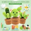 imageHTVRONT Crochet Kit for Beginners  Starter Crochet Kits with Video Tutorials Beginner Crochet Kit for Adults Kids Gift  Learn to Crochet Stuffed Animals Knitting Kit Penguin Family30 YarnSucculentA