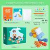 imageHTVRONT Crochet Kit for Beginners  Starter Crochet Kits with Video Tutorials Beginner Crochet Kit for Adults Kids Gift  Learn to Crochet Stuffed Animals Knitting Kit Penguin Family30 YarnPlesiosaur