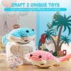 imageHTVRONT Crochet Kit for Beginners  Starter Crochet Kits with Video Tutorials Beginner Crochet Kit for Adults Kids Gift  Learn to Crochet Stuffed Animals Knitting Kit Penguin Family30 YarnRay