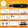imageHTVRONT Customizer Engraving Pen Kit  64 Pcs USB Rechargeable Engraver Pen Cordless Rotary Engraving Tool Portable Electric Engraving Pen for Metal Wood Glass and Plastic