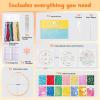imageHTVRONT Embroidery Kit for Beginners 3 Pcs 14 Stitches and 9 Flower Practice Samplers PrePrinted Patterns Step by Step Video Beginner Embroidery Kit for Adults for Gift for WomenBeaded Patterns