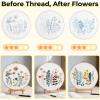 imageHTVRONT Embroidery Kit for Beginners 3 Pcs 14 Stitches and 9 Flower Practice Samplers PrePrinted Patterns Step by Step Video Beginner Embroidery Kit for Adults for Gift for WomenFlower Patterns