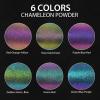 imageHTVRONT Glow in The Dark Pigment Powder 12 colors 07 oz  20 g Each Glow in The Dark Resin Pigment with UV Lamp Glow in the Dark Mica Powder for Epoxy Resin Acrylic Nails Bath Bomb etcChameleon Mica  6 Colors