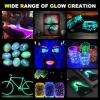 imageHTVRONT Glow in The Dark Pigment Powder 12 colors 07 oz  20 g Each Glow in The Dark Resin Pigment with UV Lamp Glow in the Dark Mica Powder for Epoxy Resin Acrylic Nails Bath Bomb etcGlow in The Dark Powder  12 Colors
