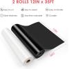 imageHTVRONT HTV Heat Transfer Vinyl Bundle 12 Pack  12quot x 5FT HTV Vinyl Rolls Easy to Cut Iron on Vinyl for All Cutting Machines Easy to Weed Heat Transfer VinylBlack  White
