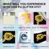 imageHTVRONT HTV Roll Heat Transfer Vinyl  12quot x 8ft White HTV Vinyl for Shirts Iron on Vinyl for All Cutting Machine  Easy to Cut ampamp Weed for Heat Transfer Design WhiteBNeon Yellow Glitter