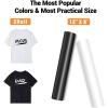 imageHTVRONT HTV Roll Heat Transfer Vinyl  12quot x 8ft White HTV Vinyl for Shirts Iron on Vinyl for All Cutting Machine  Easy to Cut ampamp Weed for Heat Transfer Design WhiteCWhite and Black