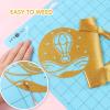 imageHTVRONT HTV Vinyl Rolls Heat Transfer Vinyl  12quot x 5ft Aqua Blue HTV Vinyl for Shirts Iron on Vinyl for All Cutter Machine  Easy to Cut ampamp Weed for Heat Vinyl Design Aqua BlueGold Glitter