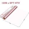 imageHTVRONT HTV Vinyl Rolls Heat Transfer Vinyl  12quot x 5ft Aqua Blue HTV Vinyl for Shirts Iron on Vinyl for All Cutter Machine  Easy to Cut ampamp Weed for Heat Vinyl Design Aqua BlueRose Gold