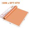 imageHTVRONT HTV Vinyl Rolls Heat Transfer Vinyl  12quot x 5ft Aqua Blue HTV Vinyl for Shirts Iron on Vinyl for All Cutter Machine  Easy to Cut ampamp Weed for Heat Vinyl Design Aqua BlueOrange