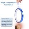 imageHTVRONT Heat Resistant Tape  10mm X 33m Blue Heat Transfer Tape 2 Rolls Heat Tape No Residue High Temperature Tape High Adhesion Heat Tape for Sublimation Heat Press HTV Heat Transfer TapeBlue