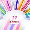 imageHTVRONT Holographic Vinyl  12 Sheets 12 quotx12 Holographic Permanent Vinyl for All Cutting Machine  Easy to Weed ampamp Transfer Iridescent Craft Adhesive Vinyl Sheets12 Holographic Vinyl