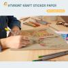imageHTVRONT Kraft Sticker Paper  30 Sheets Kraft Paper Sheets for Laser ampamp Inkjet Printer Retro Style Brown Printer Paper Suit for ScrapbookingDrawingsBottle LabelsArts and Crafts 85quot x 11quot